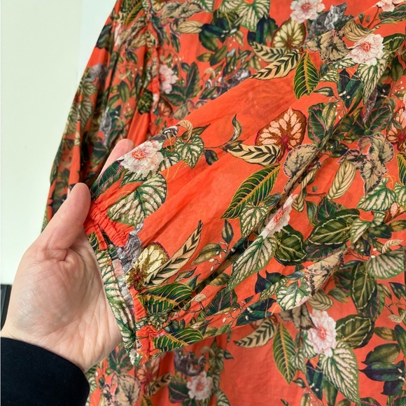 Johnny Was Workshop orange lightweight blouse sz M - Picture 7 of 7